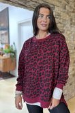 The Scamp Leopard Chillax Sweatshirt Bordeaux